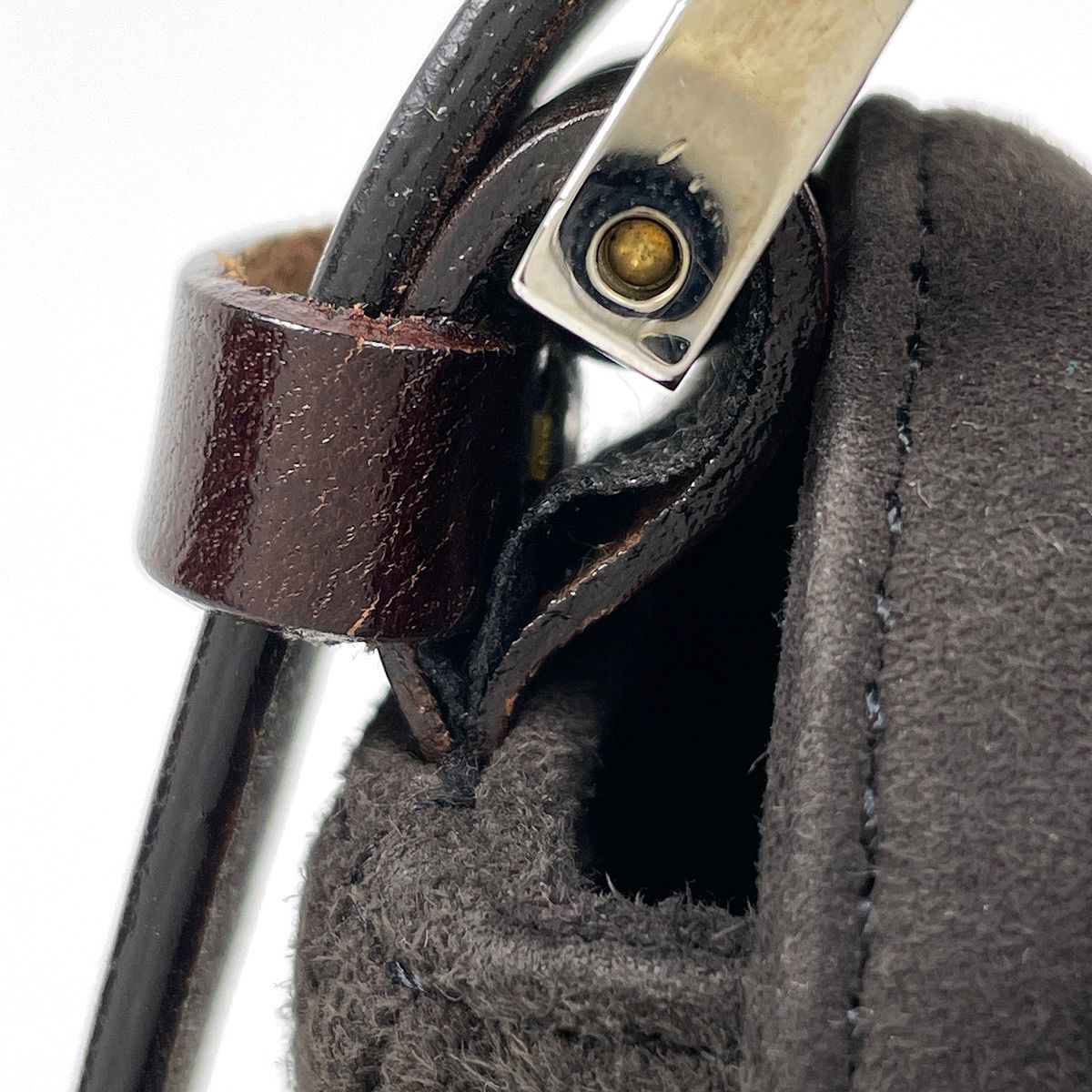 Fendi Shoulder Bag Zucca Logo Mamma Baguette Suede Brown — view 5