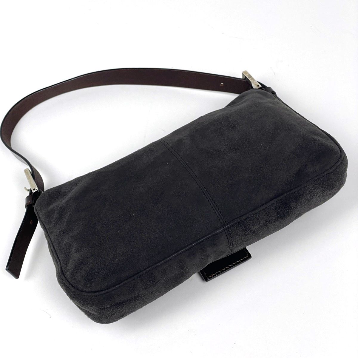 Fendi Shoulder Bag Zucca Logo Mamma Baguette Suede Brown — view 2