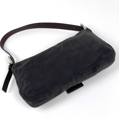 Fendi Shoulder Bag Zucca Logo Mamma Baguette Suede Brown — view 2