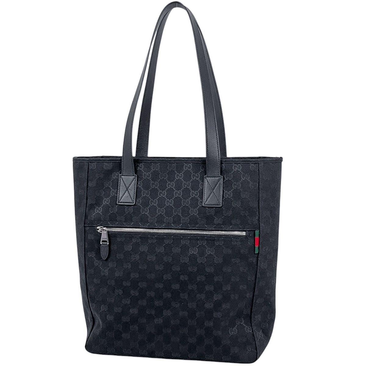Gucci Tote GG Pattern Web Canvas Black