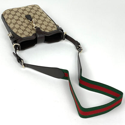 Gucci Shoulder Bag Mini Bucket GG Pattern Web Canvas Beige Brown — view 4