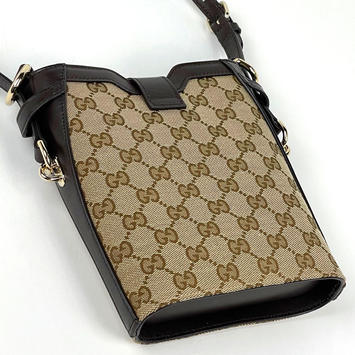 Gucci Shoulder Bag Mini Bucket GG Pattern Web Canvas Beige Brown — view 2