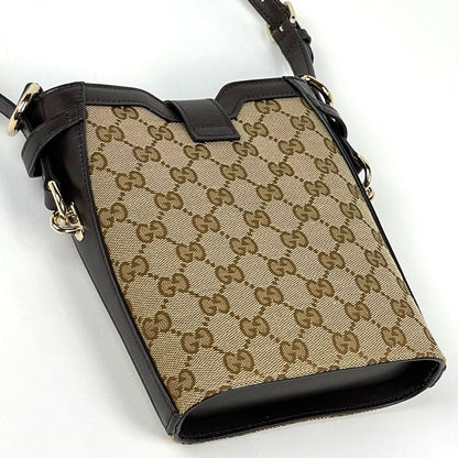 Gucci Shoulder Bag Mini Bucket GG Pattern Web Canvas Beige Brown — view 2