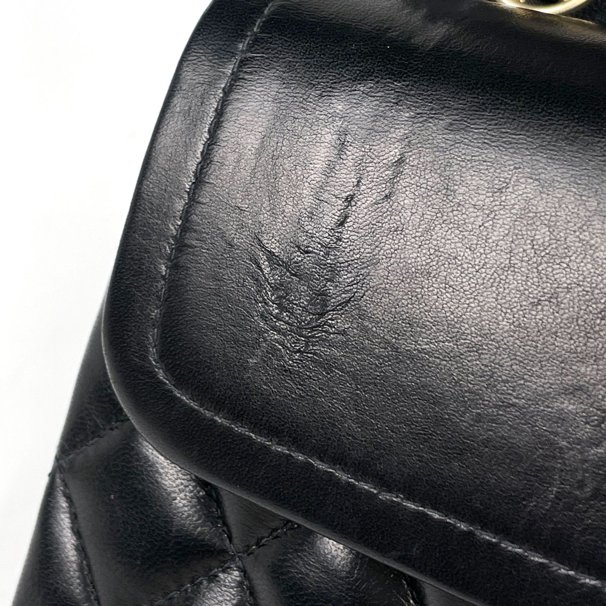 Chanel Shoulder Bag Quilted Double Flap CC Logo Leather Black — view 7