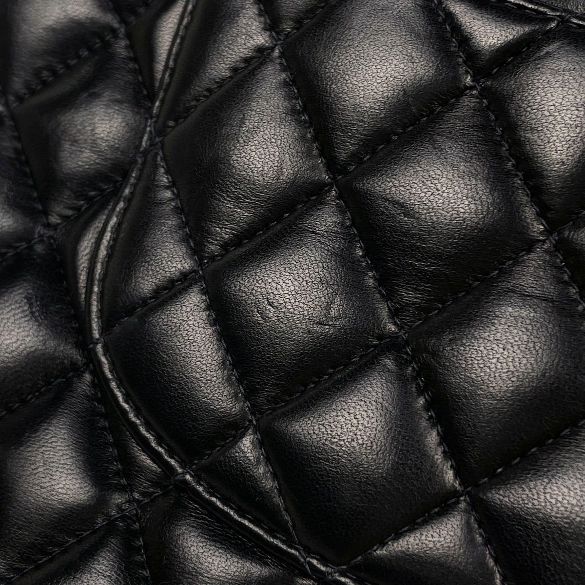 Chanel Shoulder Bag Quilted Double Flap CC Logo Leather Black — view 5