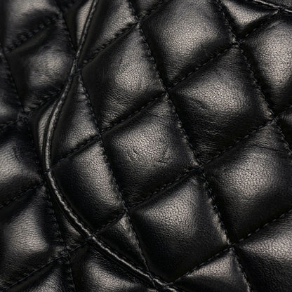 Chanel Shoulder Bag Quilted Double Flap CC Logo Leather Black — view 5