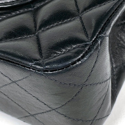 Chanel Shoulder Bag Quilted Double Flap CC Logo Leather Black — view 3