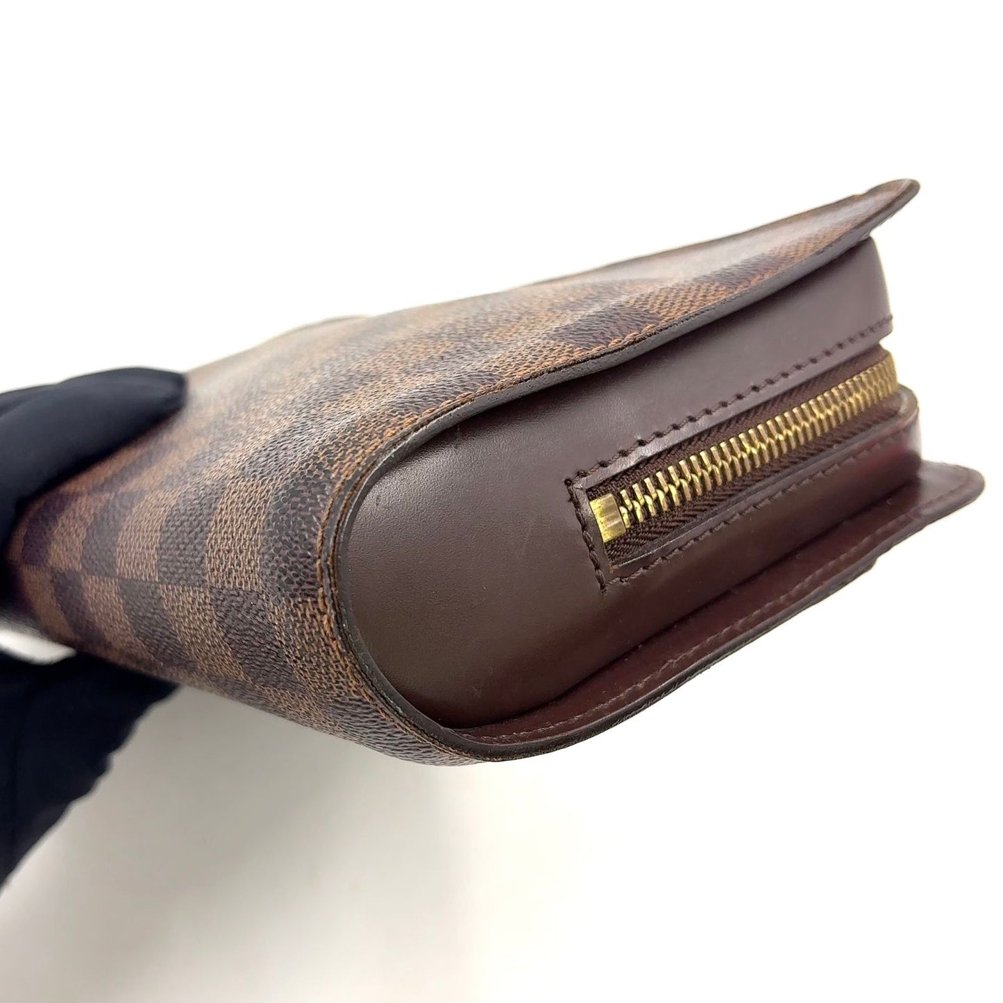 Louis Vuitton Damier Saint Louis Second Leather Brown Clutch Gold — view 6