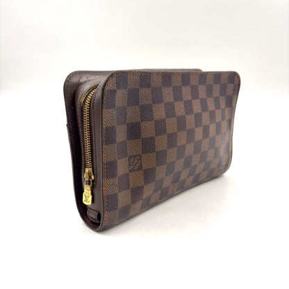 Louis Vuitton Damier Saint Louis Second Leather Brown Clutch Gold — view 2