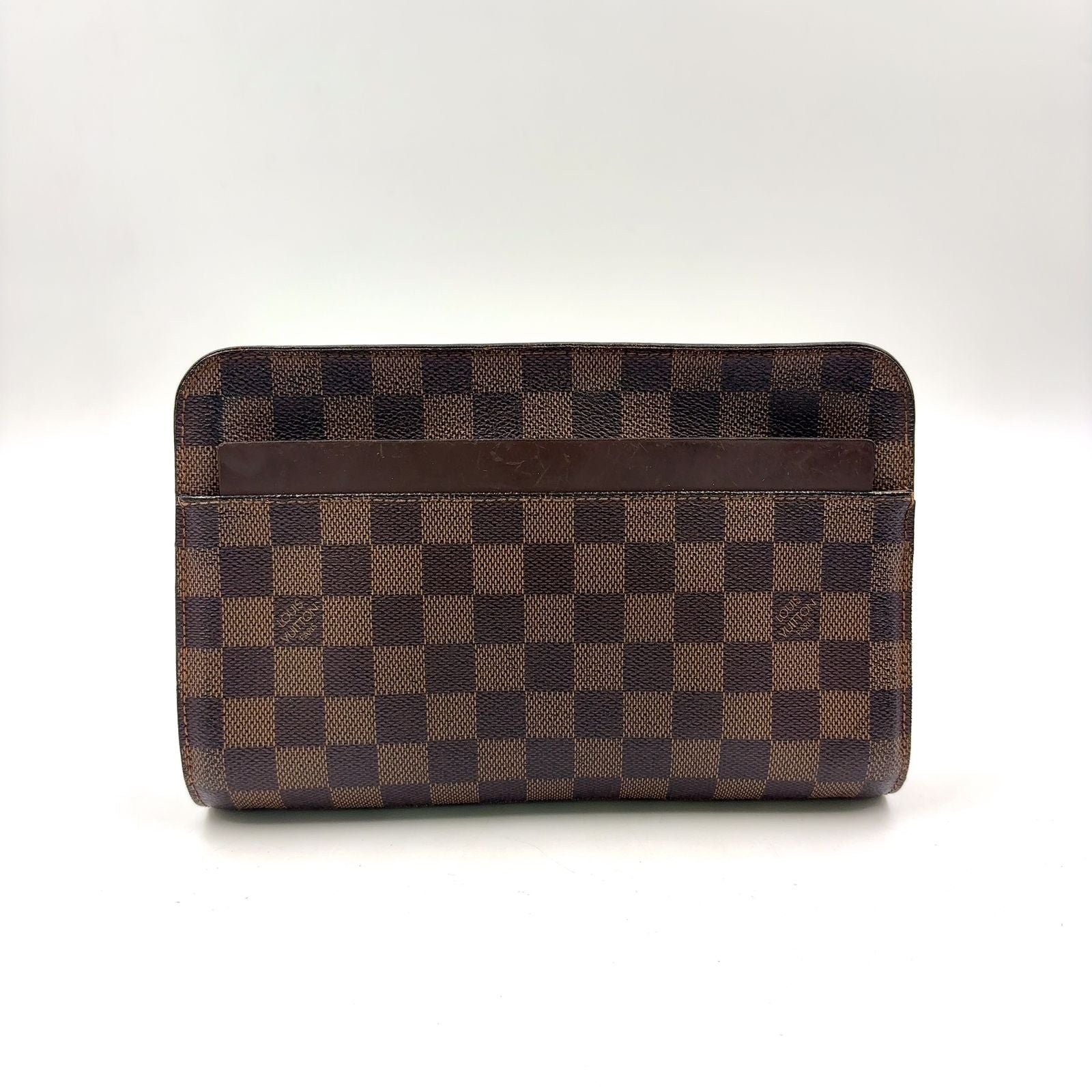 Louis Vuitton Damier Saint Louis Second Leather Brown Clutch Gold