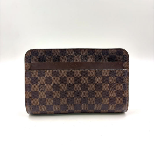 Louis Vuitton Damier Saint Louis Second Leather Brown Clutch Gold