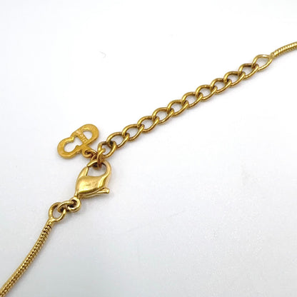Dior D Logo Snake Chain Gold Plated Necklace — view 7