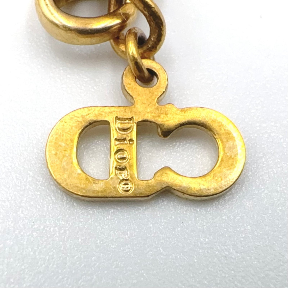 Dior D Logo Snake Chain Gold Plated Necklace — view 5