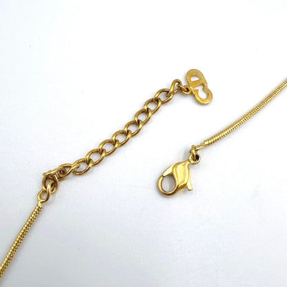 Dior D Logo Snake Chain Gold Plated Necklace — view 8