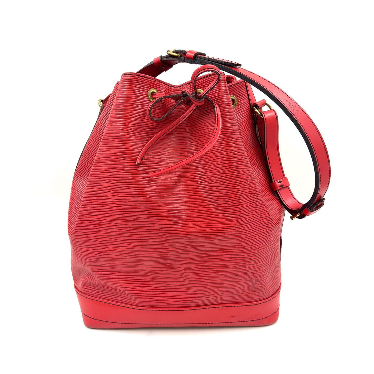 Louis Vuitton Noe Epi Castilian Red Leather Shoulder Bag Gold