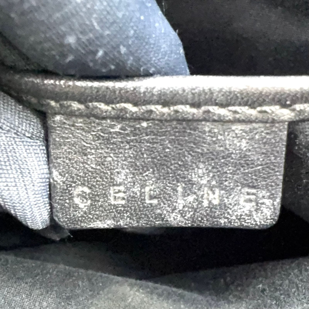 Celine C Macadam Leather Suede Black Handbag Silver — view 6
