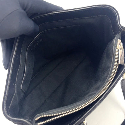 Celine C Macadam Leather Suede Black Handbag Silver — view 5