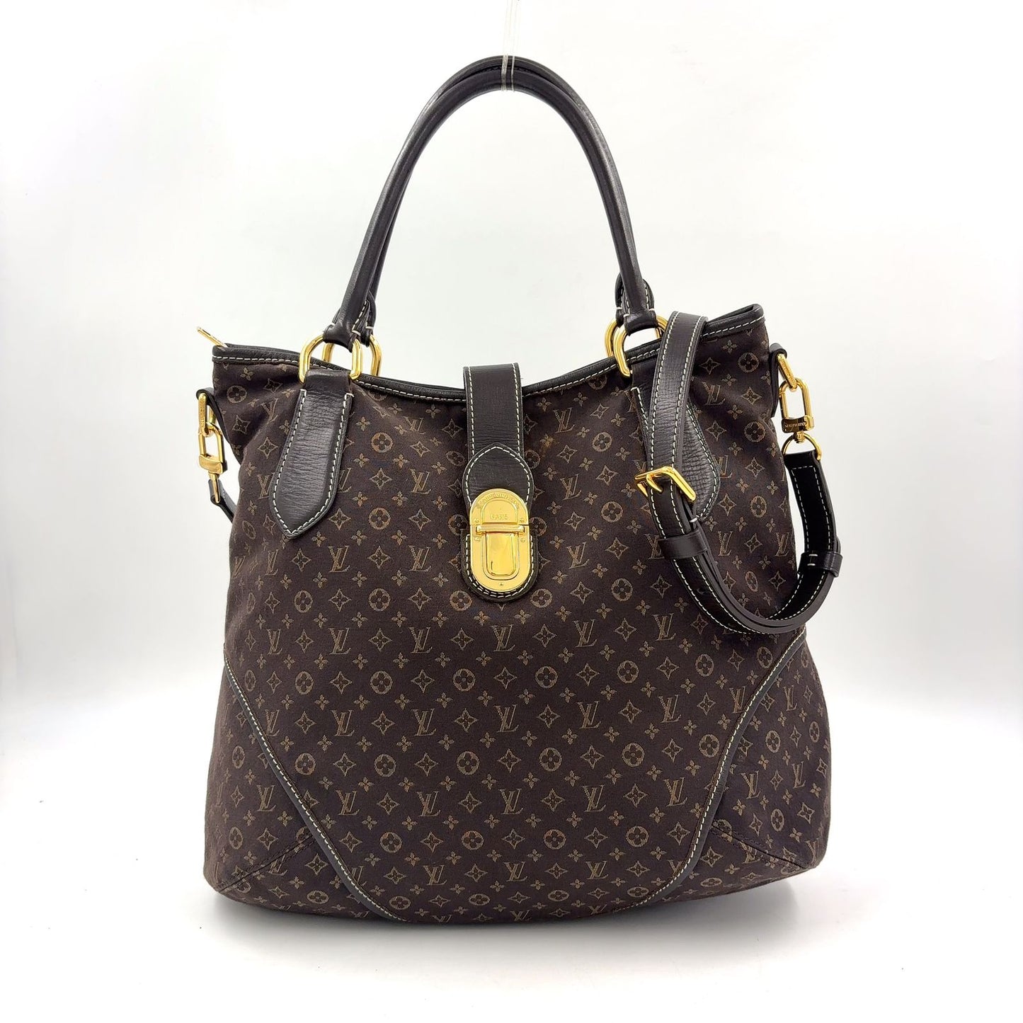 Louis Vuitton Elegy Monogram Idylle Fusain Leather Canvas Brown Handbag Gold