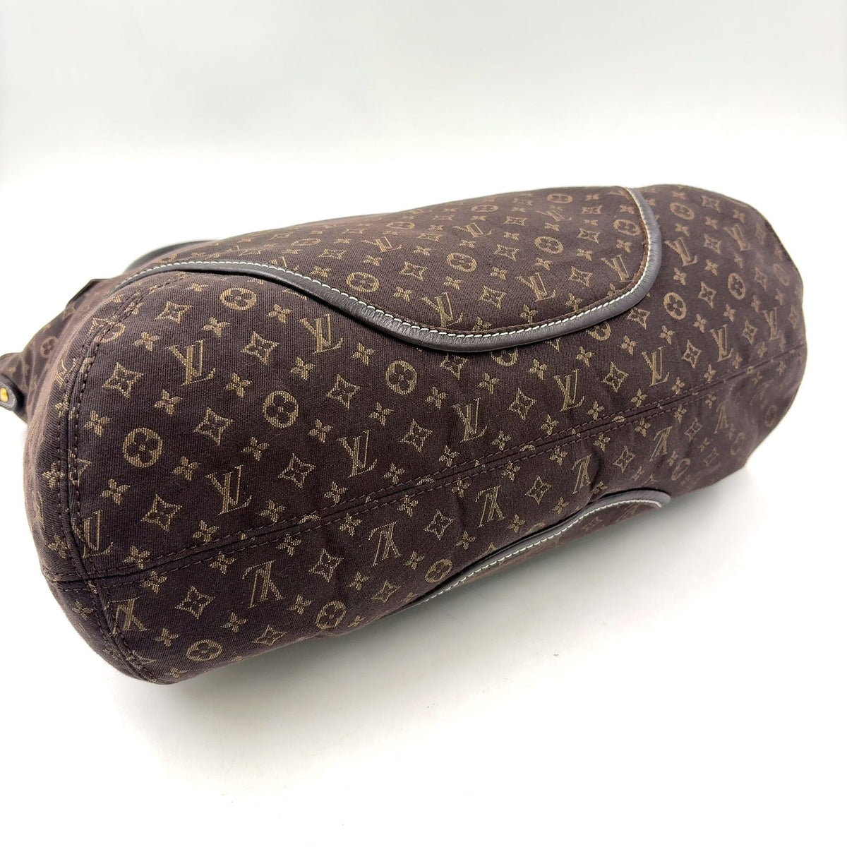 Louis Vuitton Elegy Monogram Idylle Fusain Leather Canvas Brown Handbag Gold — view 8