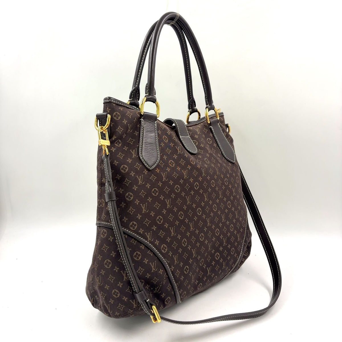 Louis Vuitton Elegy Monogram Idylle Fusain Leather Canvas Brown Handbag Gold — view 2