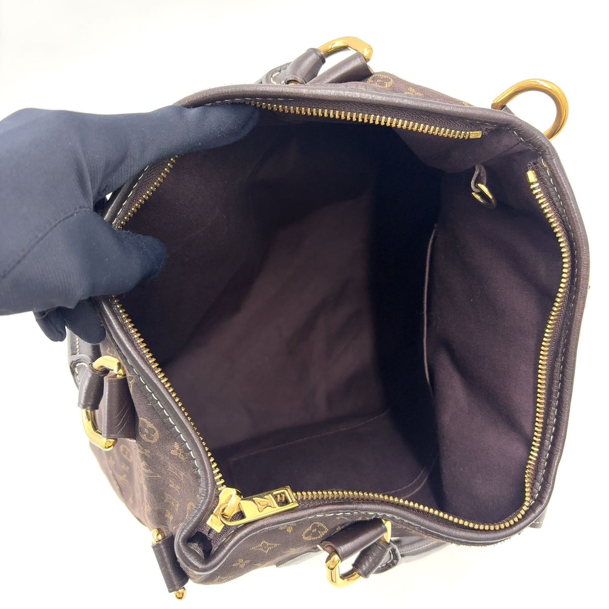 Louis Vuitton Elegy Monogram Idylle Fusain Leather Canvas Brown Handbag Gold — view 3