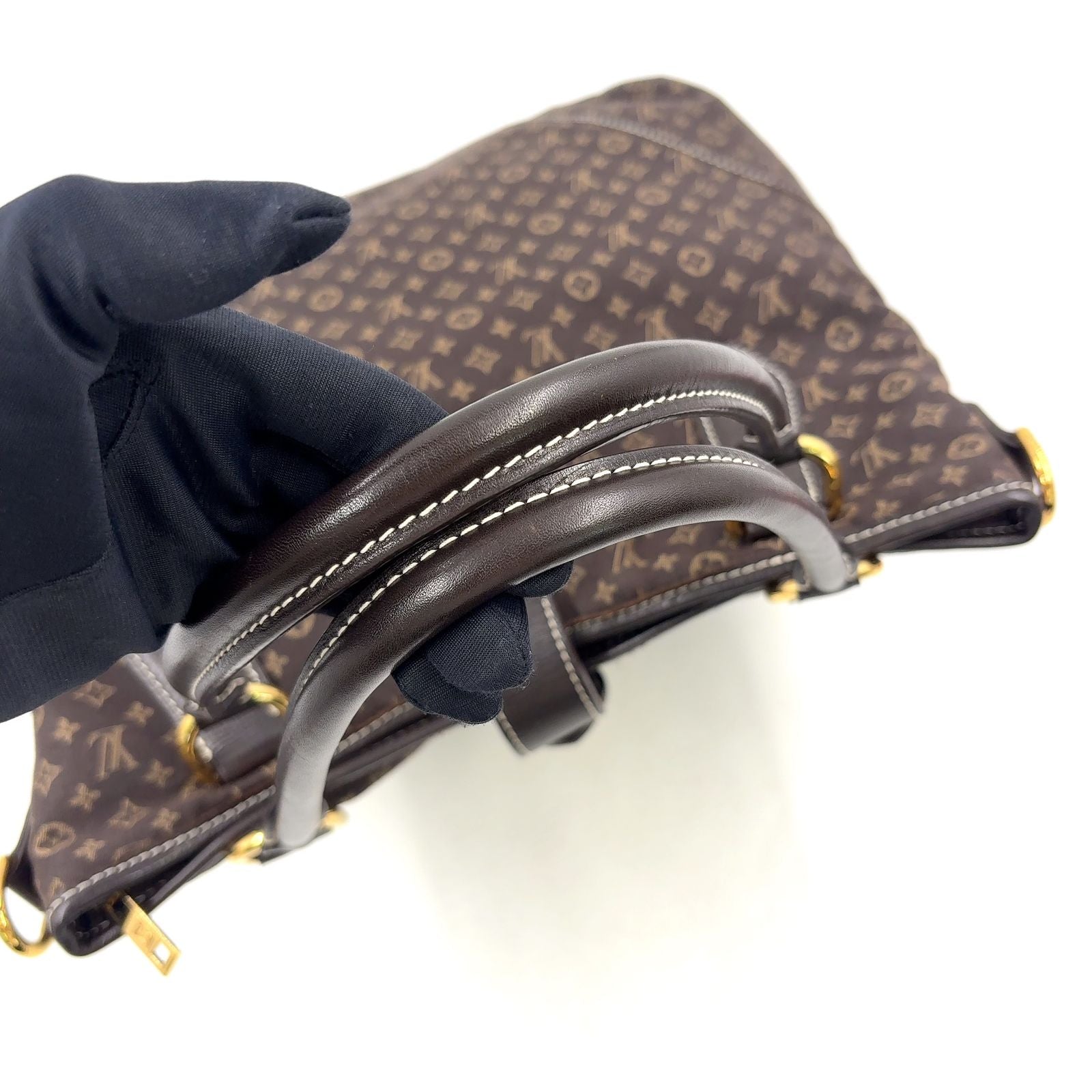 Louis Vuitton Elegy Monogram Idylle Fusain Leather Canvas Brown Handbag Gold — view 6