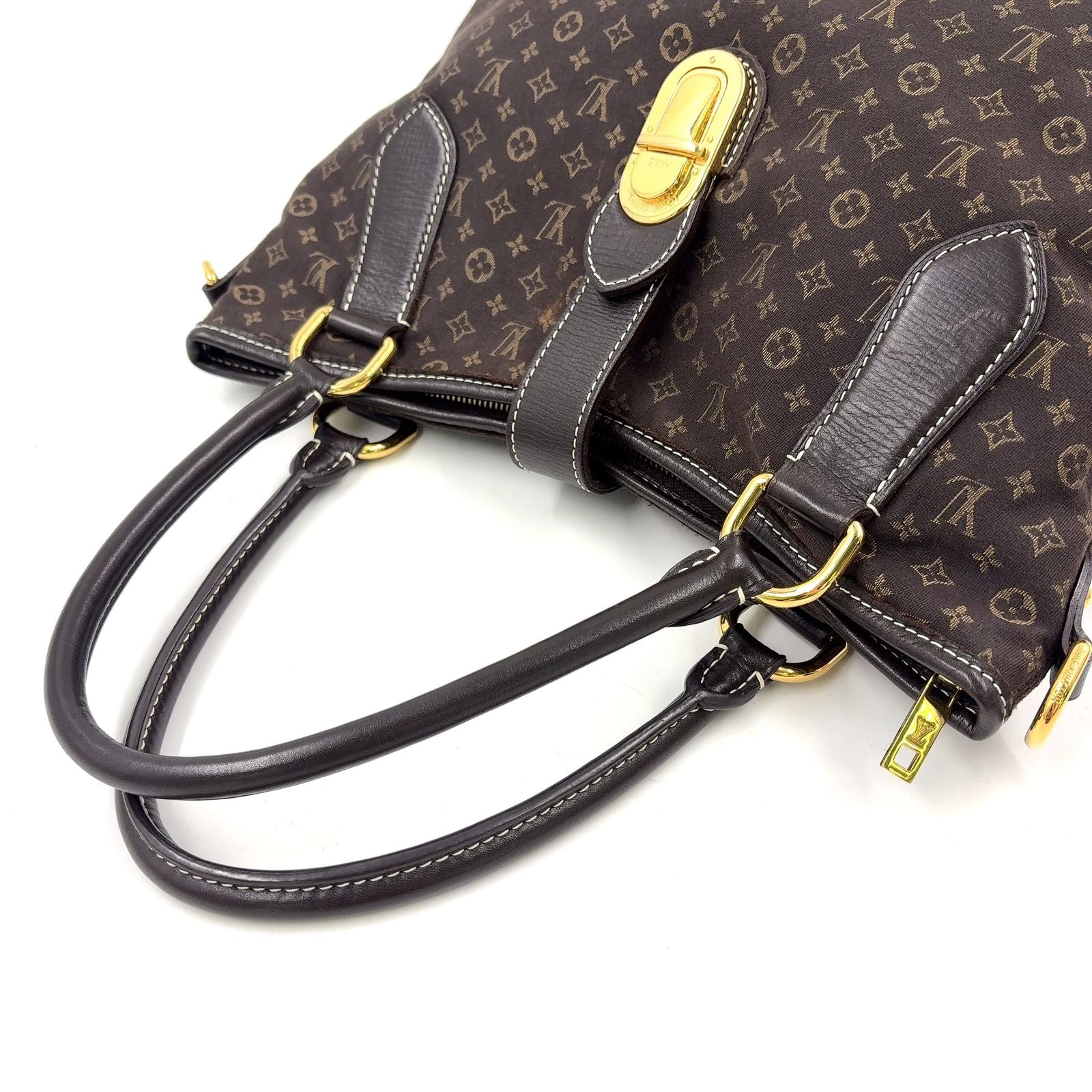 Louis Vuitton Elegy Monogram Idylle Fusain Leather Canvas Brown Handbag Gold — view 5