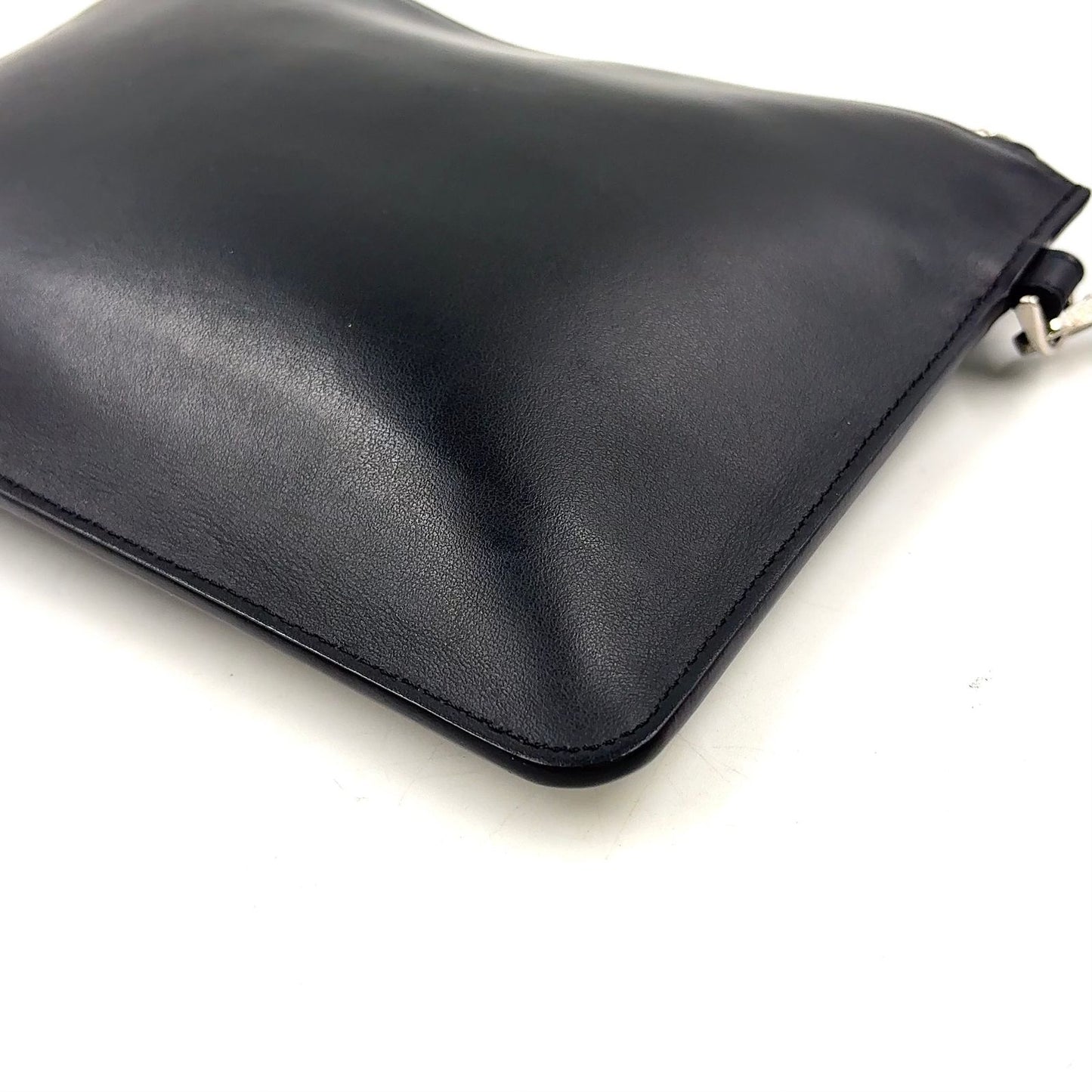 Fendi Mini Occhi Eyes Bugs Monster Leather Black Clutch Silver — view 6