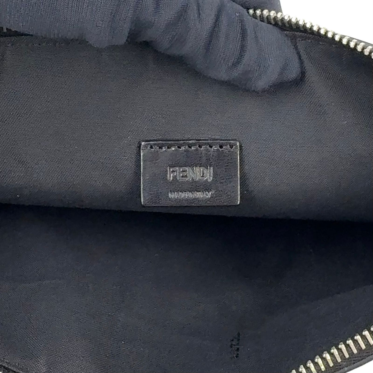 Fendi Bugs Monster Flat Slim Leather Black Clutch Silver — view 4