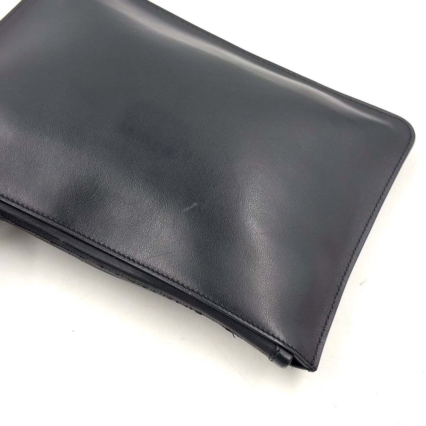 Fendi Mini Occhi Eyes Bugs Monster Leather Black Clutch Silver — view 5