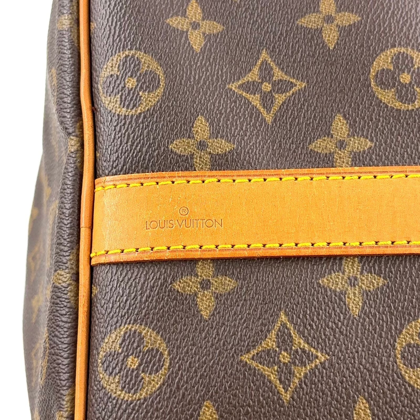 Louis Vuitton Keepall Bandouliere 50 Monogram Leather Brown Boston Bag Gold — view 4