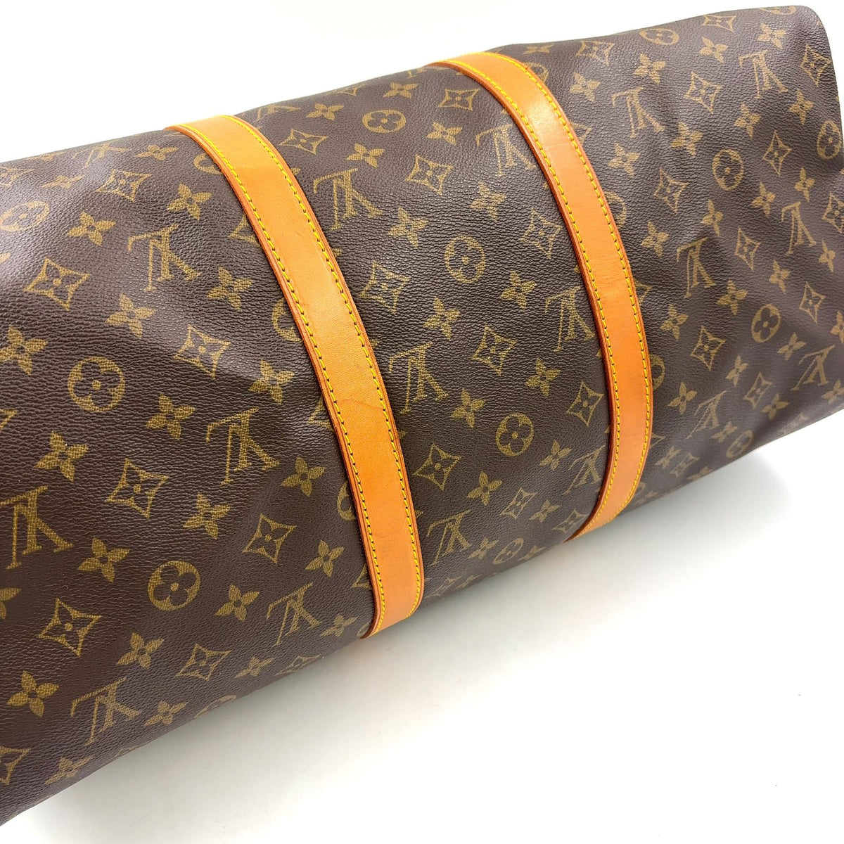 Louis Vuitton Keepall Bandouliere 50 Monogram Leather Brown Boston Bag Gold — view 7