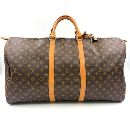 Louis Vuitton Keepall 60 Monogram Leather Brown Boston Bag Gold