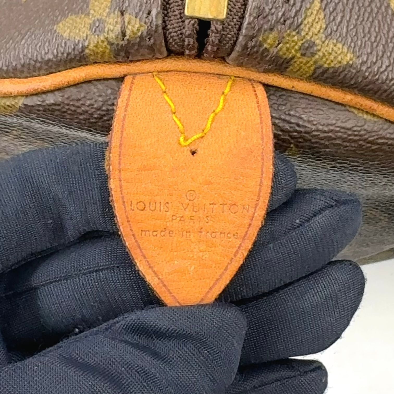 Louis Vuitton Keepall 60 Monogram Leather Brown Boston Bag Gold — view 4