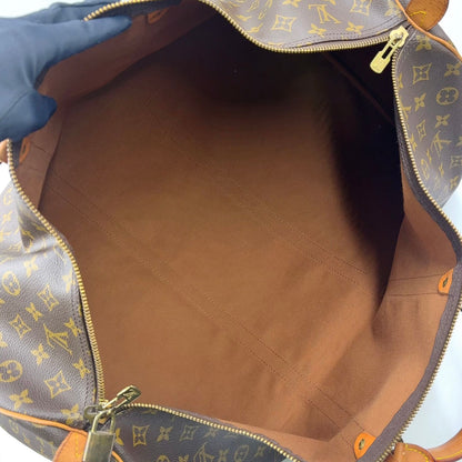 Louis Vuitton Keepall 60 Monogram Leather Brown Boston Bag Gold — view 3