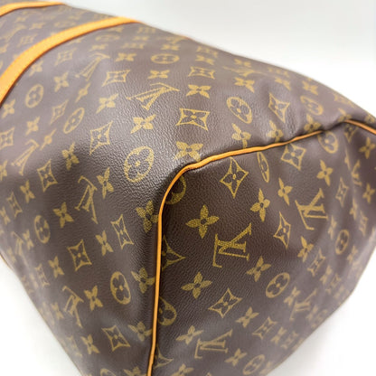 Louis Vuitton Keepall 60 Monogram Leather Brown Boston Bag Gold — view 8