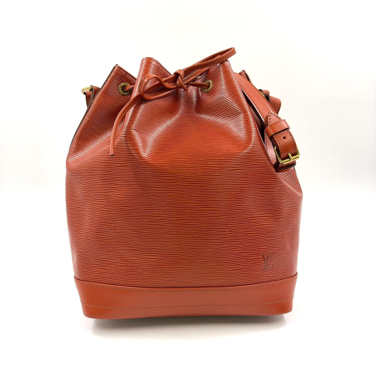 Louis Vuitton Petit Noe Epi Kenya Brown Leather Shoulder Bag Gold