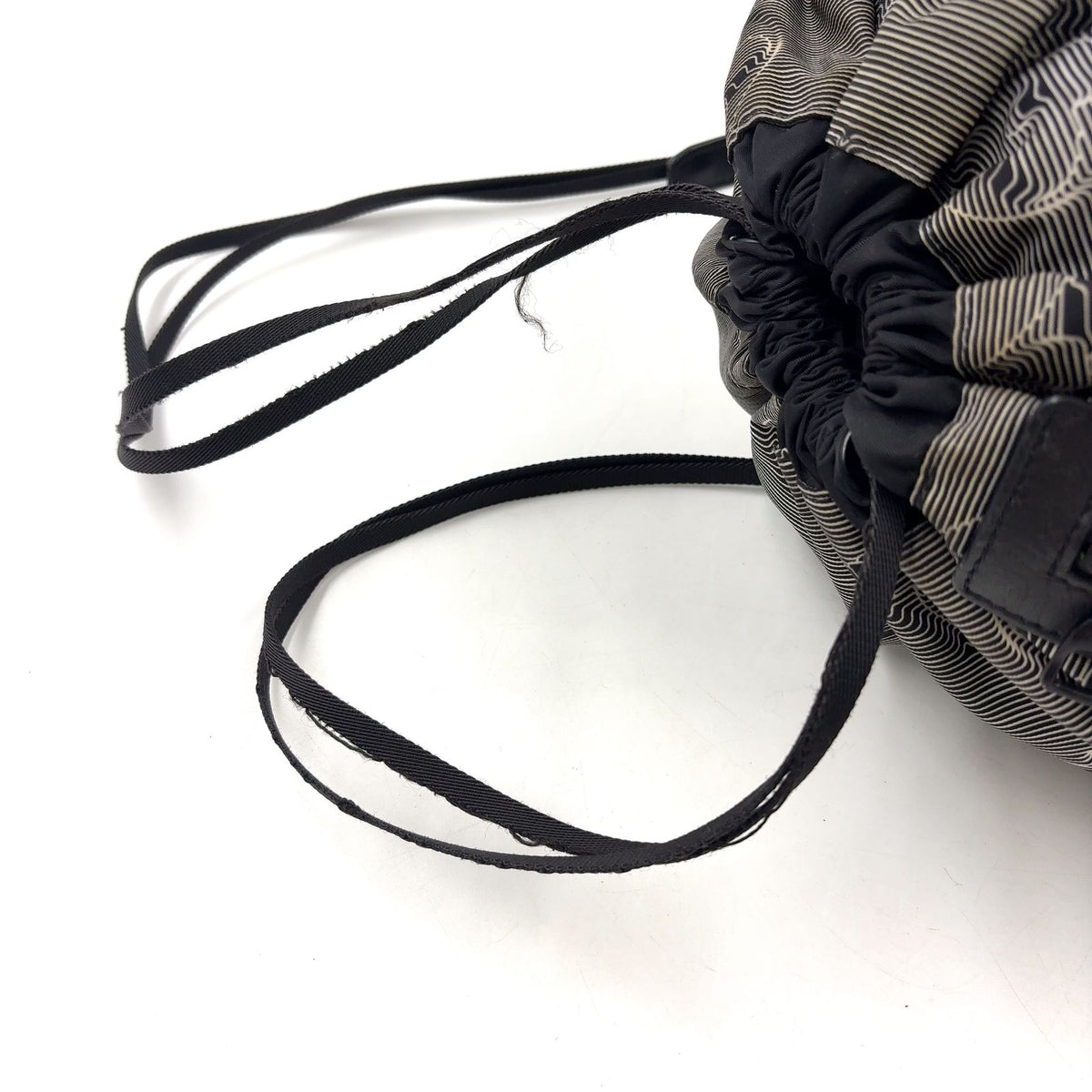 Louis Vuitton Drawstring Leather Nylon Black White Backpack — view 5