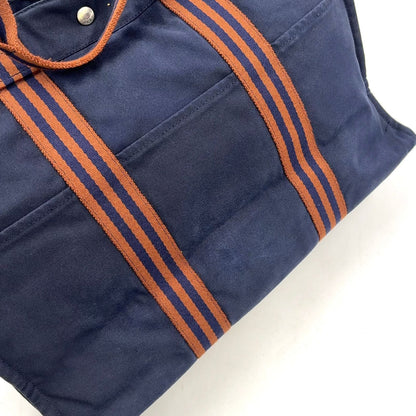 Hermes Fourre Tout MM Canvas Navy Brown Tote Silver — view 7