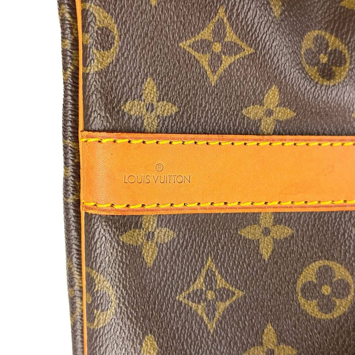 Louis Vuitton Keepall Bandouliere 55 Monogram Leather Brown Boston Bag Gold — view 4