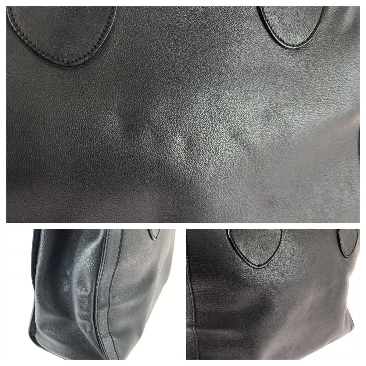 Gucci Bamboo Black Gold Leather Tote — view 5