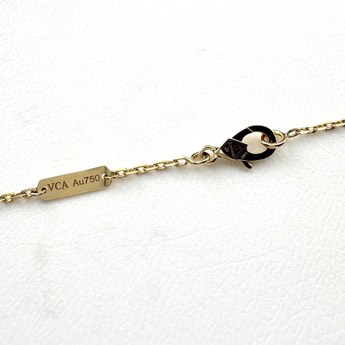 Van Cleef & Arpels Vintage Alhambra Diamond Yellow Gold Pendant Pave Necklace — view 5