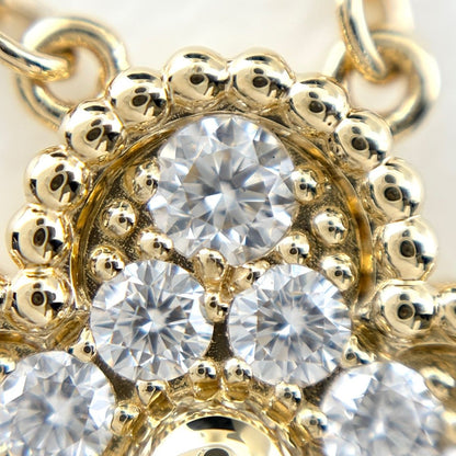 Van Cleef & Arpels Vintage Alhambra Diamond Yellow Gold Pendant Pave Necklace — view 2