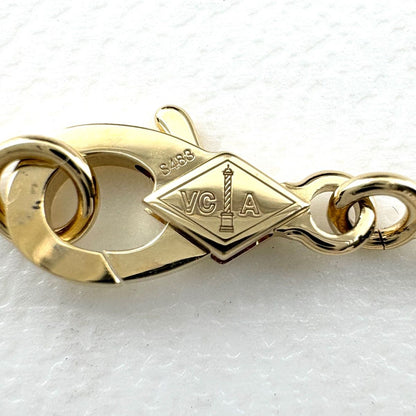 Van Cleef & Arpels Vintage Alhambra Diamond Yellow Gold Pendant Pave Necklace — view 6