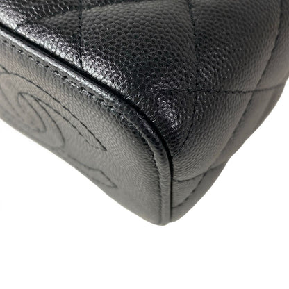 Chanel Vanity Quilted Black Chain Shoulder Silver Mini Bag — view 6