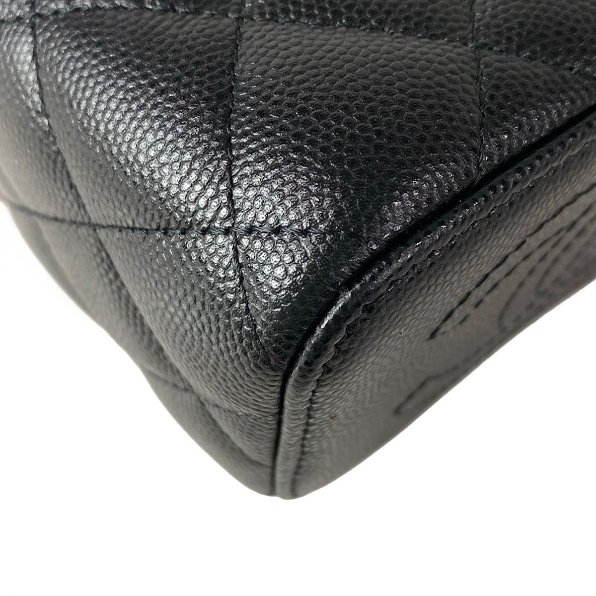 Chanel Vanity Quilted Black Chain Shoulder Silver Mini Bag — view 7