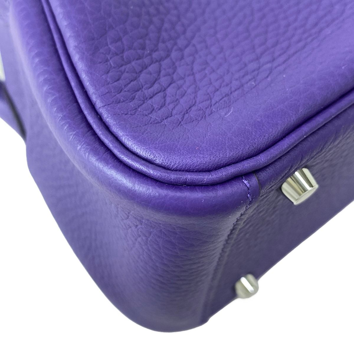 Hermes Shoulder Bag Lindy Mini Purple Silver — view 7