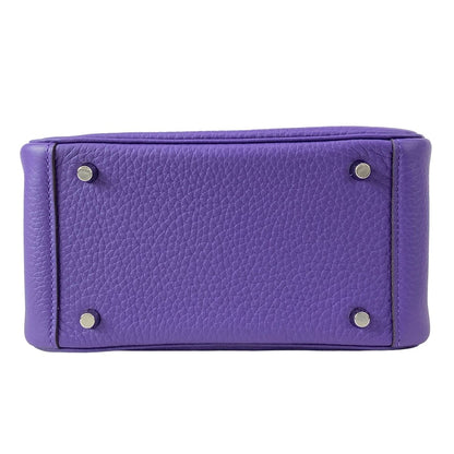 Hermes Shoulder Bag Lindy Mini Purple Silver — view 5