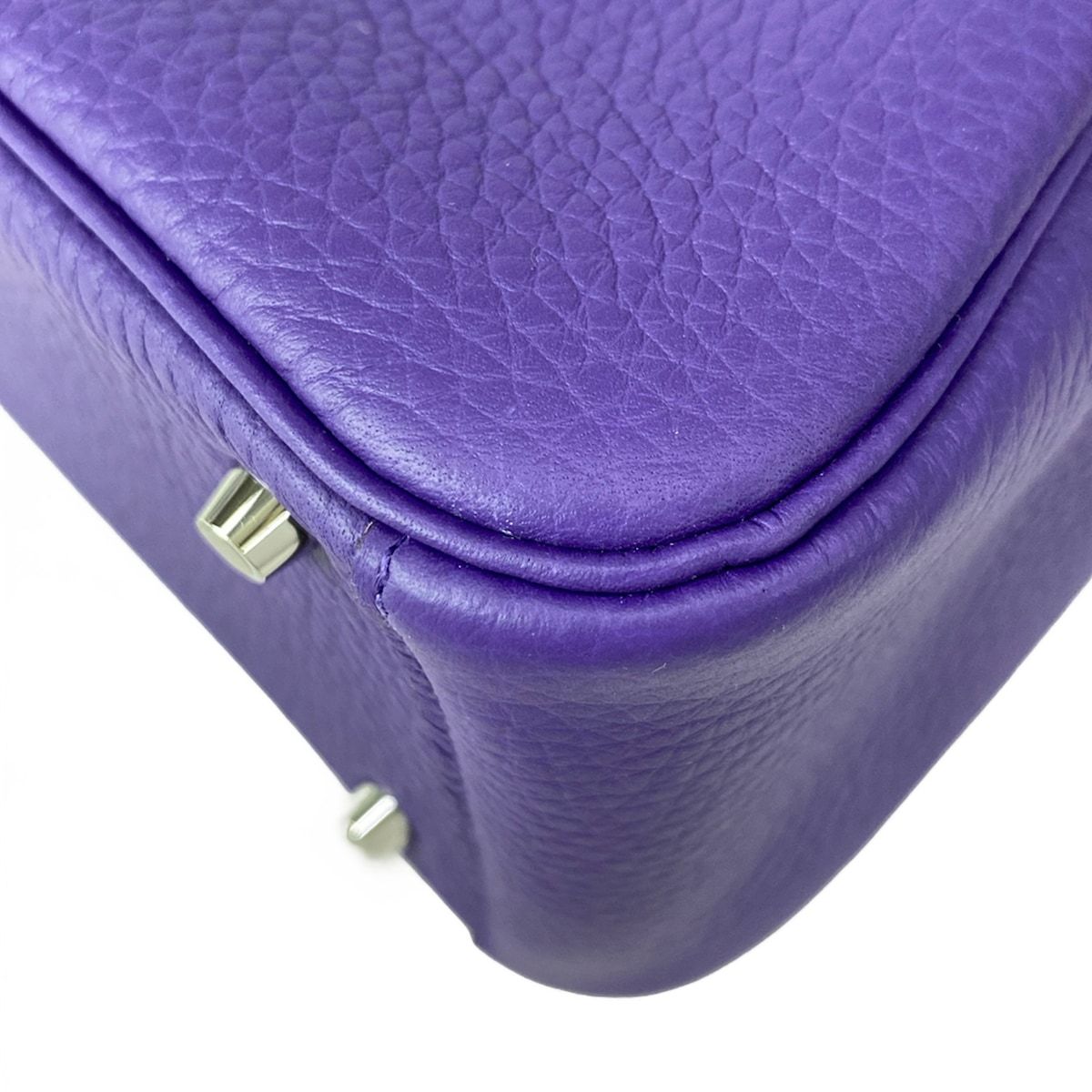Hermes Shoulder Bag Lindy Mini Purple Silver — view 6