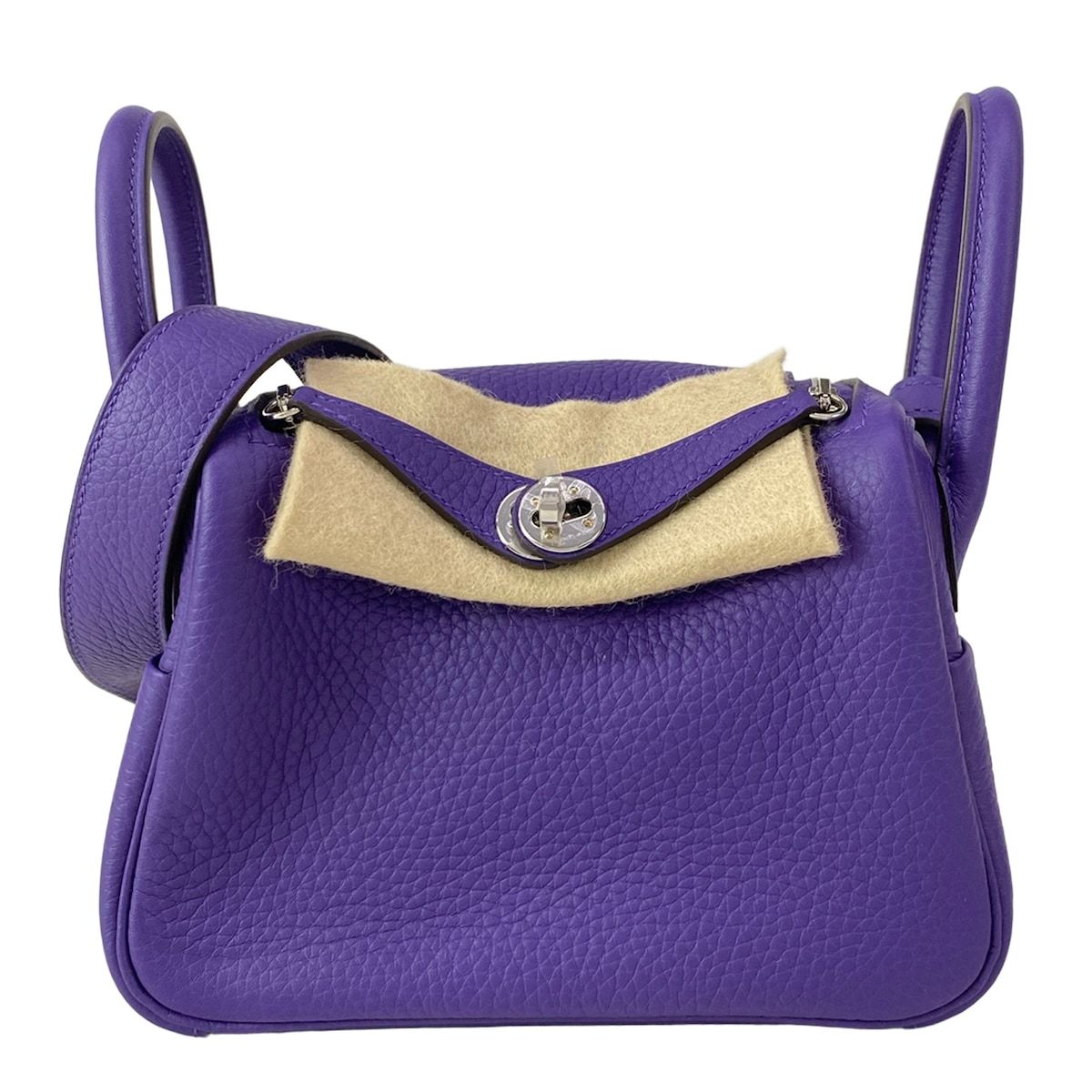 Hermes Shoulder Bag Lindy Mini Purple Silver